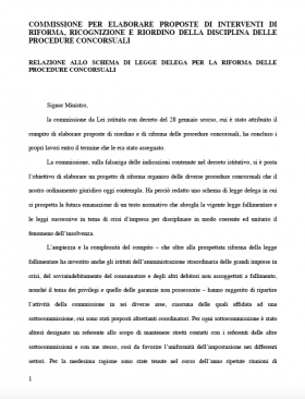 Riforma Commissione Rordorf procedure concorsuali 2015 - CORBELLO, CARDO & GRAVANTE