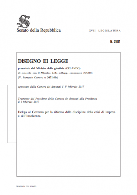 Delega al Governo per la riforma della legge fallimentare - CORBELLO, CARDO & GRAVANTE